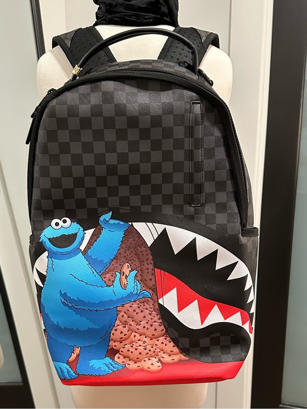 Sprayground Black Blue Red Cookie Monster Shark Kids Backpack